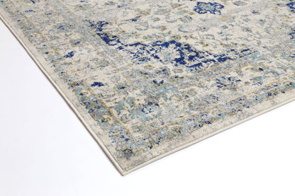 Evadne Magnificance Ivory and Blue Rug