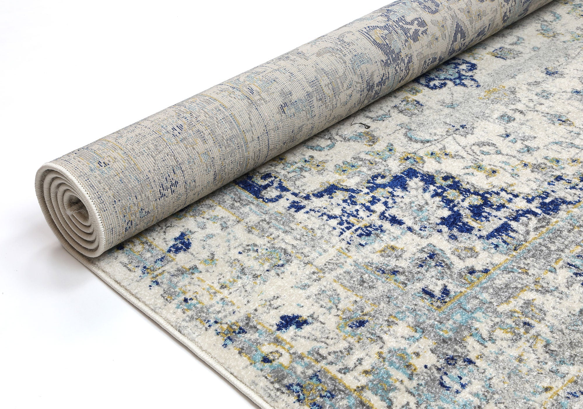 Evadne Magnificance Ivory and Blue Rug