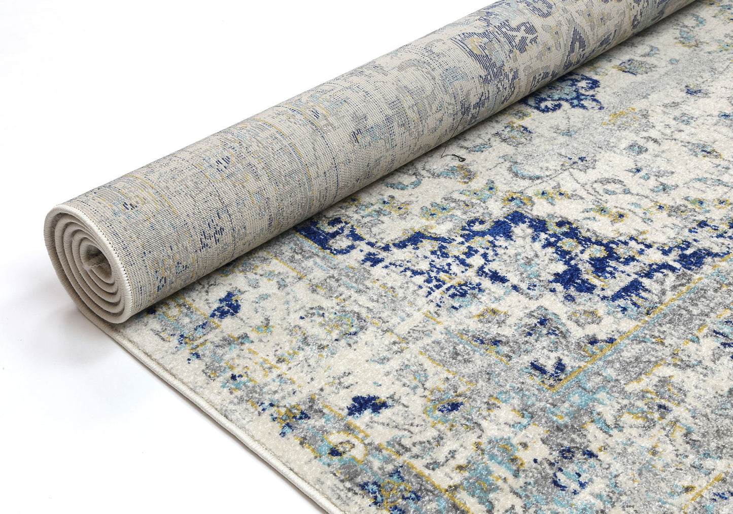 Evadne Magnificance Ivory and Blue Rug