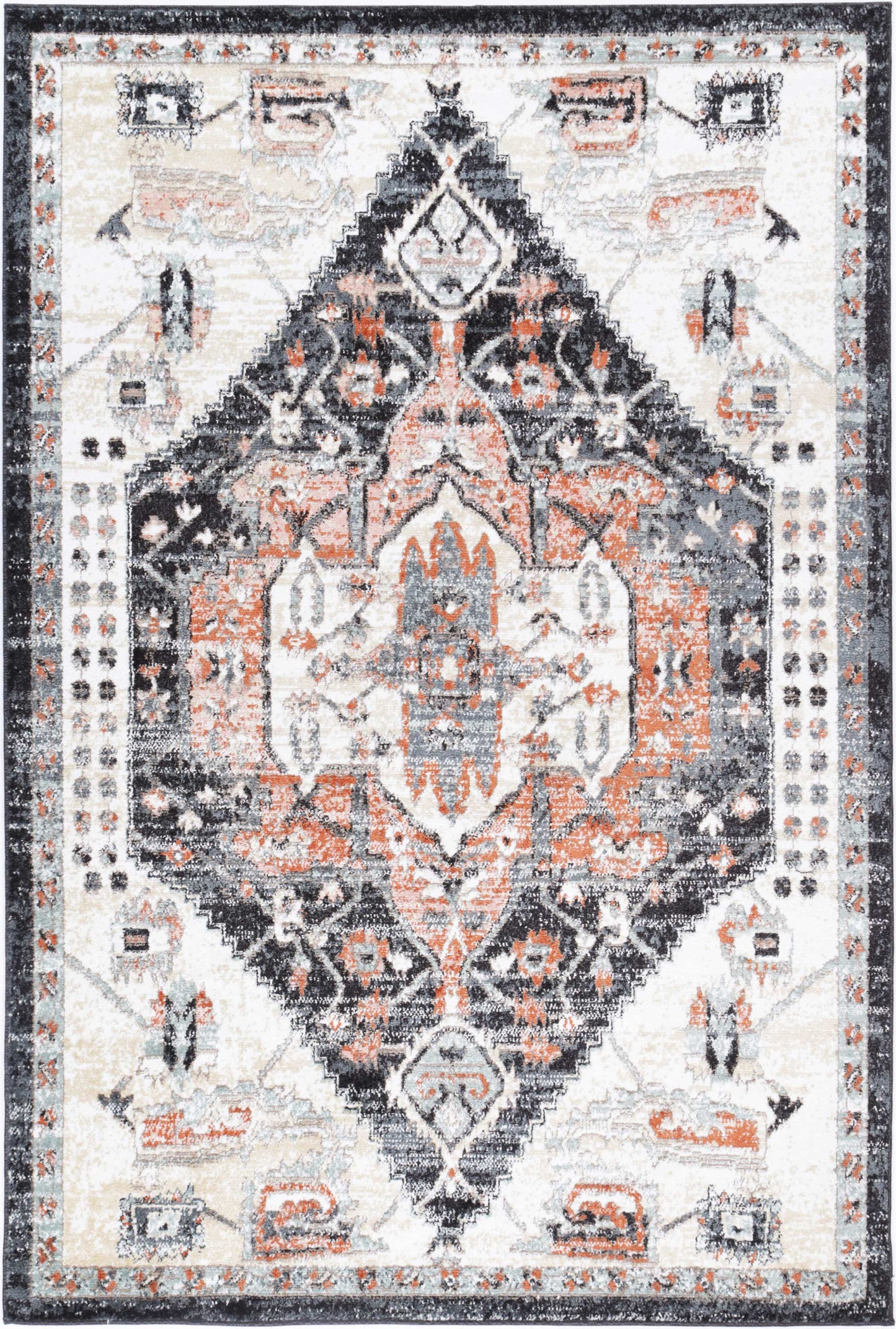 Lorena Fair Field Traditional Black Rug