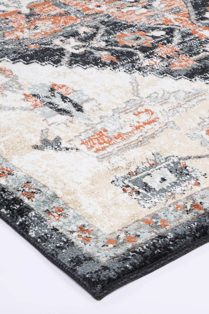 Lorena Fair Field Traditional Black Rug