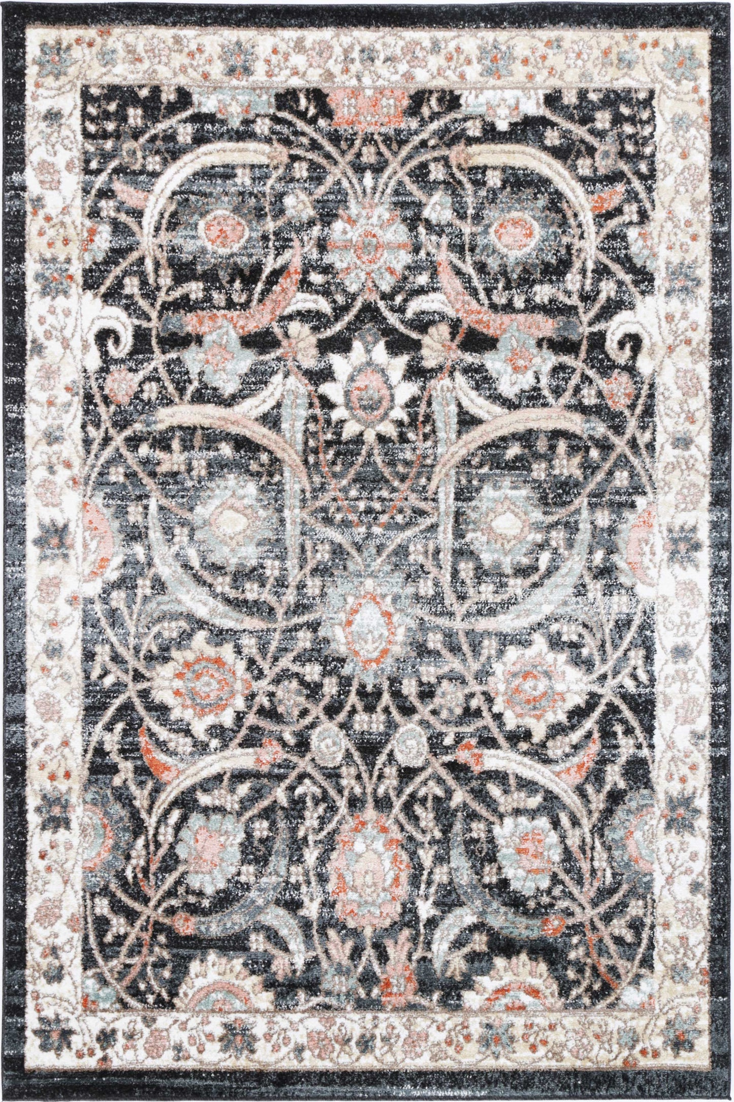 Lorena Mylestone Traditional Charcoal Rug