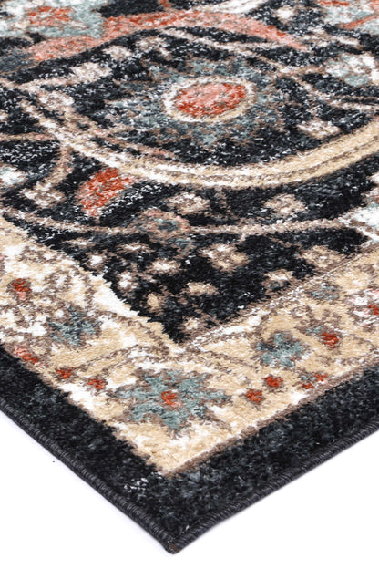 Lorena Mylestone Traditional Charcoal Rug