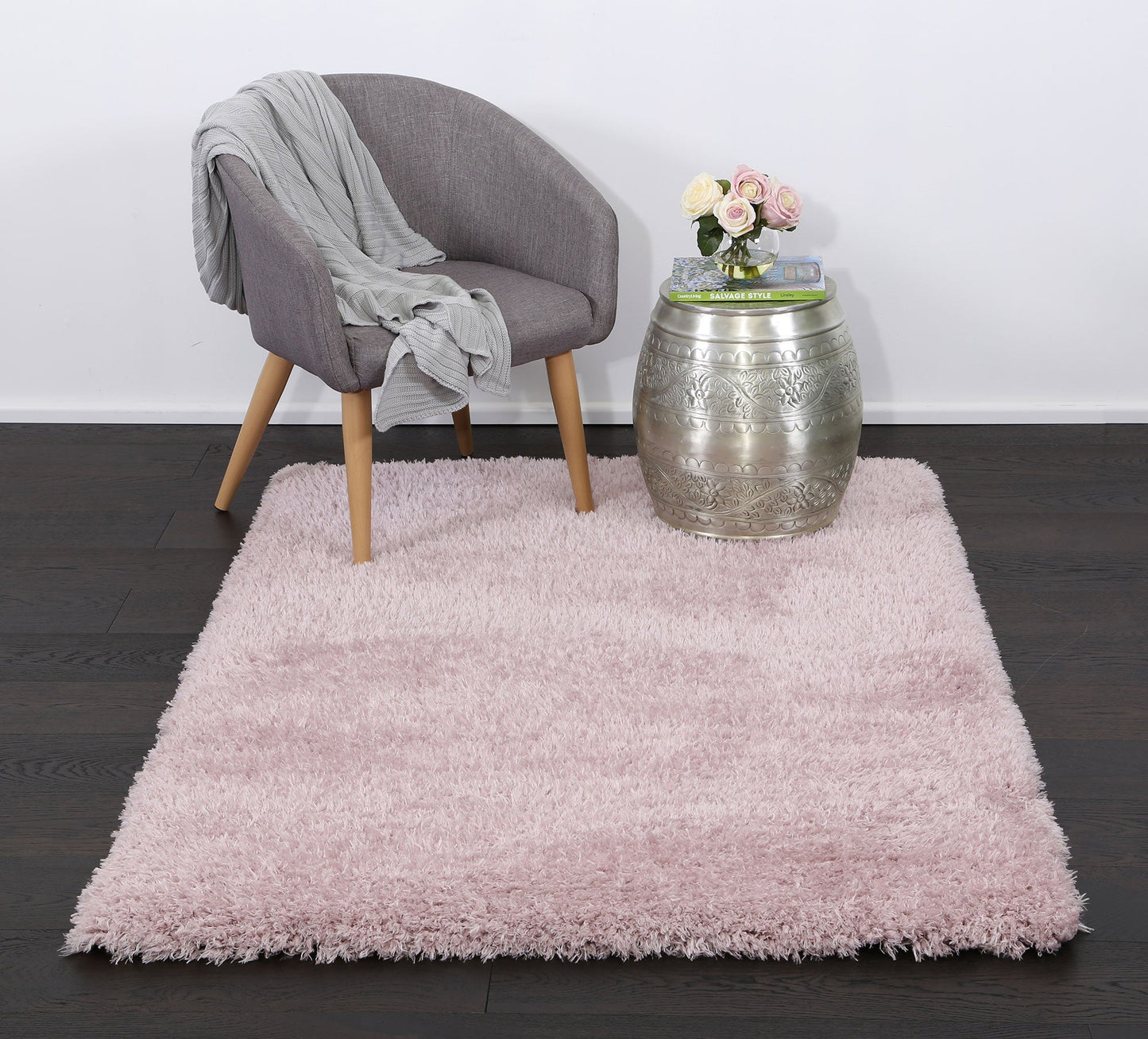 Fiorenza Super Soft Ultra Thick Shag Rug Light Pink