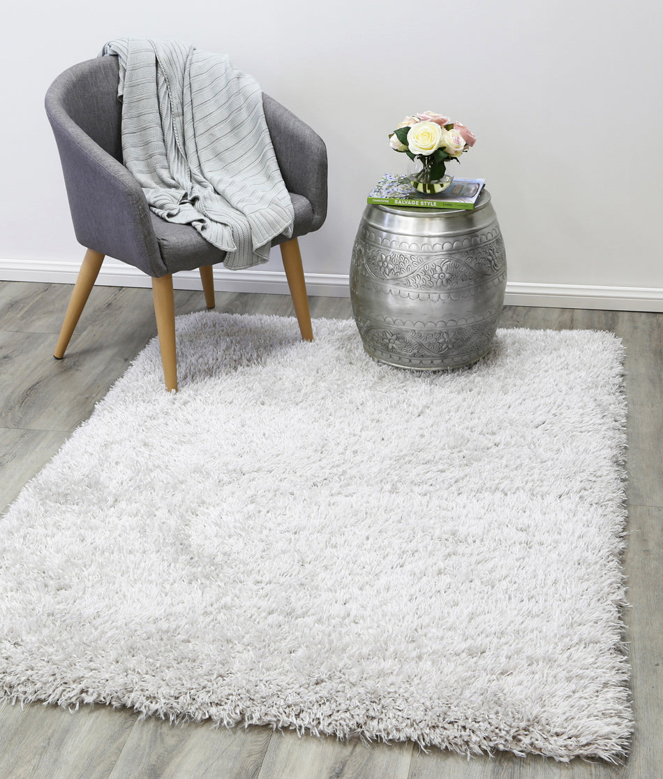 Fiorenza Super Soft Ultra Thick Shag Rug Silver