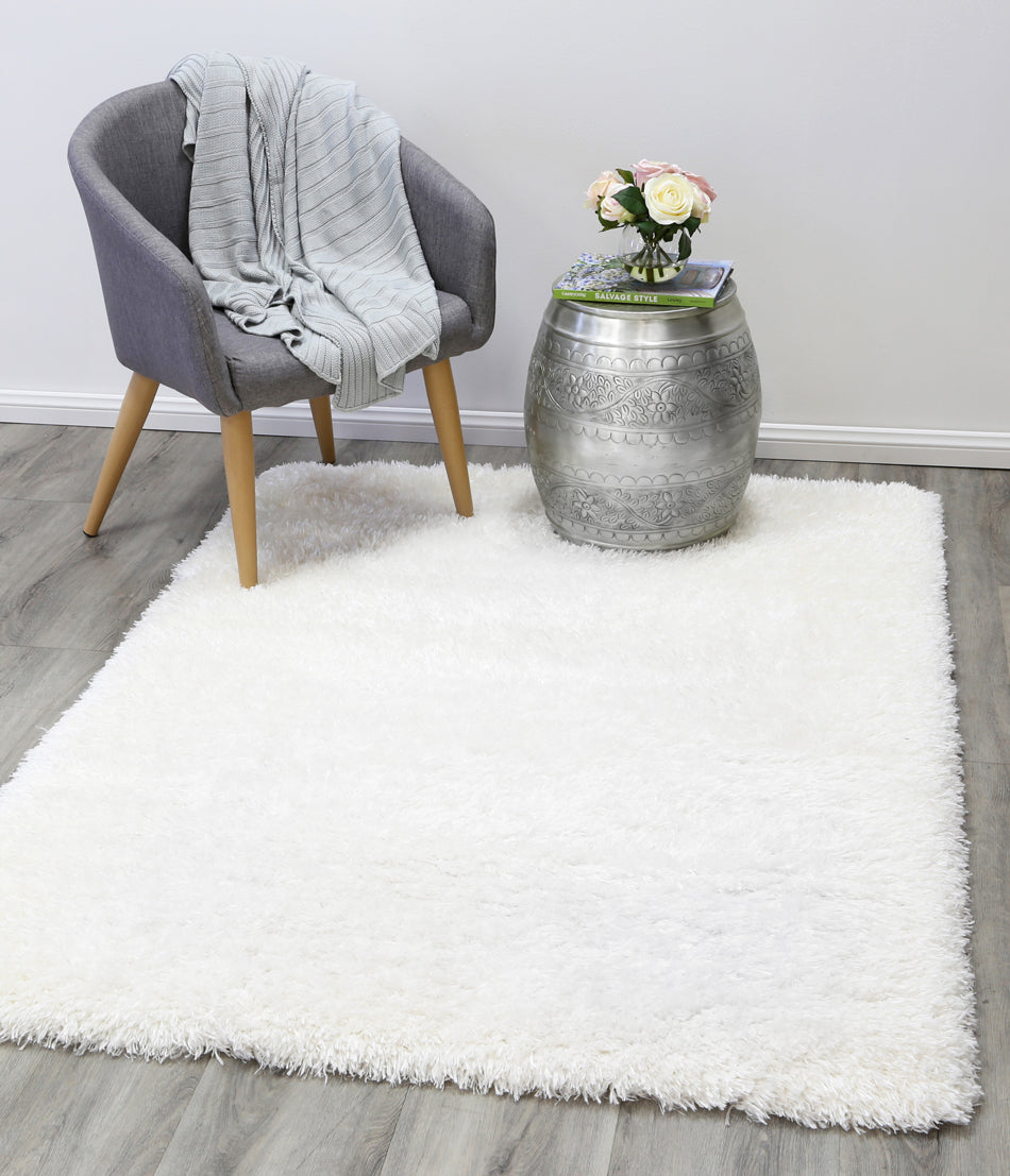 Fiorenza Super Soft Ultra Thick Shag Rug White