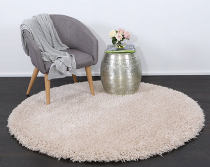 Fiorenza Super Soft Ultra Thick Cream Shaggy Round Rug