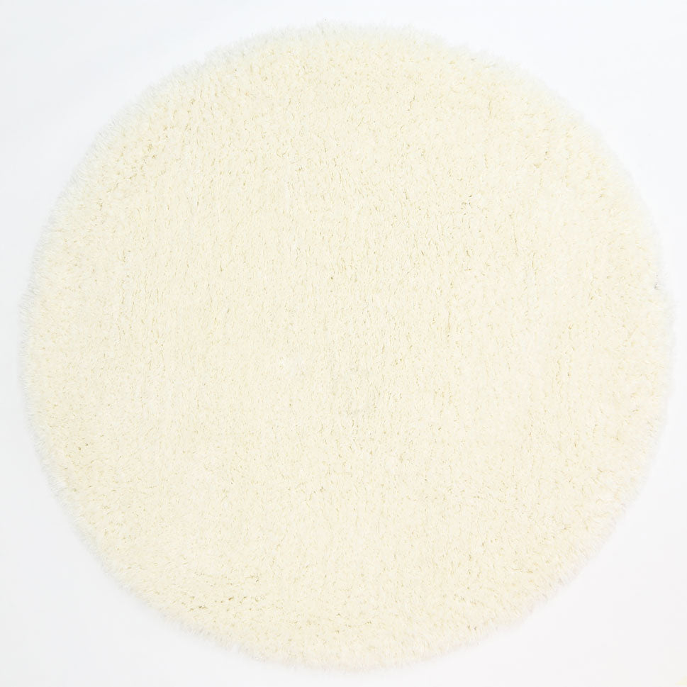 Fiorenza Super Soft Ultra Thick White Shaggy Round Rug