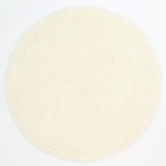 Fiorenza Super Soft Ultra Thick White Shaggy Round Rug