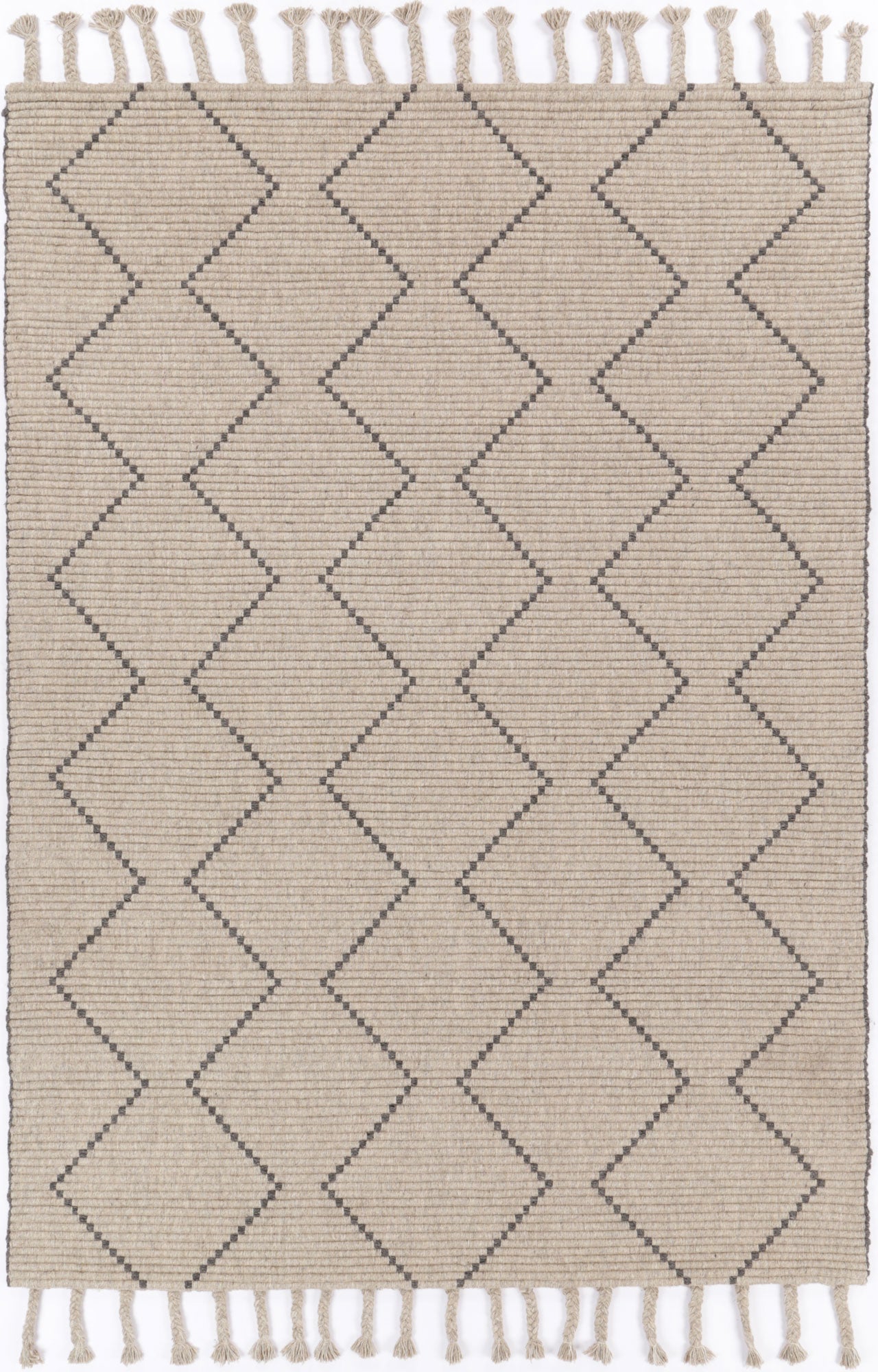 Orielle Zig-Zag Wool Blend Ash Rug