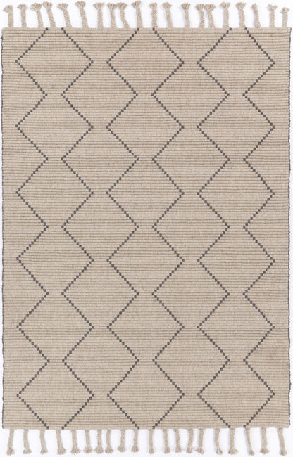 Orielle Zig-Zag Wool Blend Ash Rug