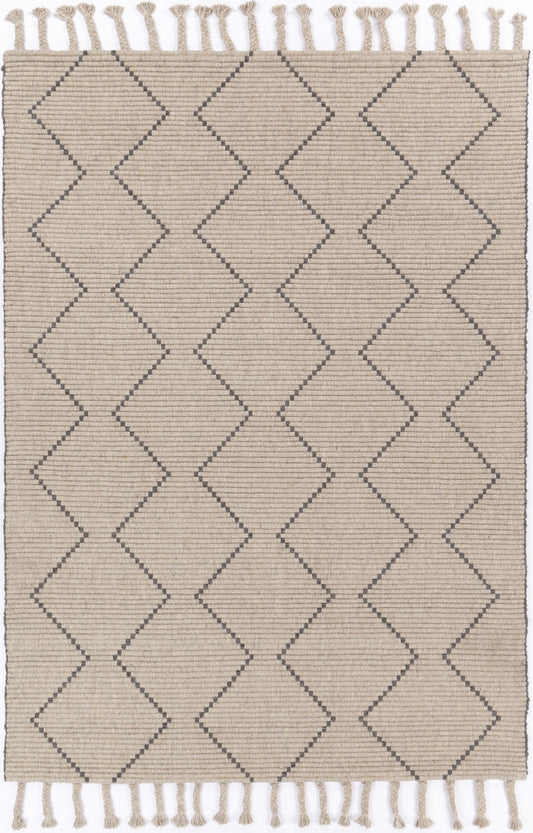 Orielle Zig-Zag Wool Blend Ash Rug