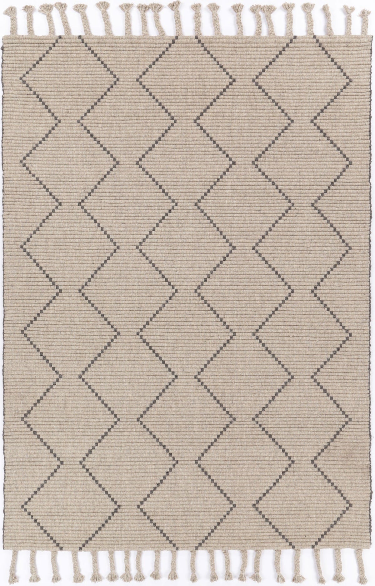 Orielle Zig-Zag Wool Blend Ash Rug