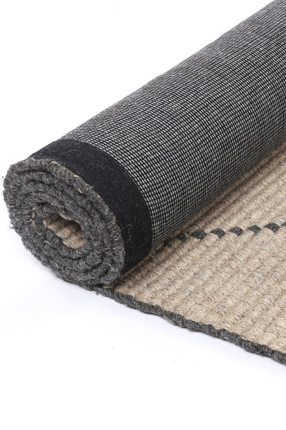 Orielle Zig-Zag Wool Blend Ash Rug