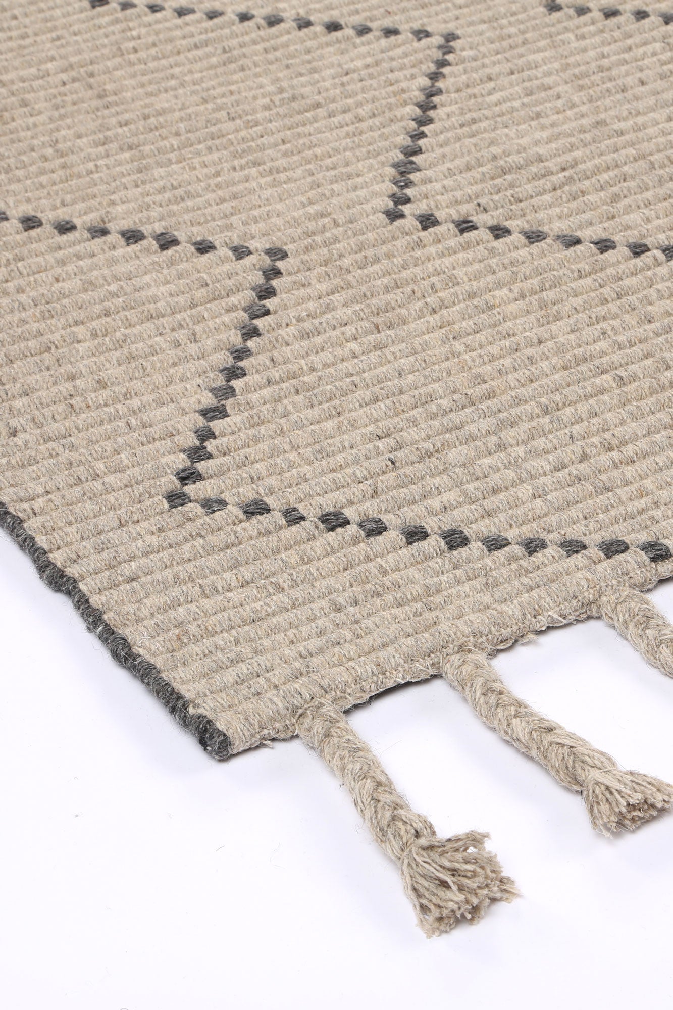 Orielle Zig-Zag Wool Blend Ash Rug