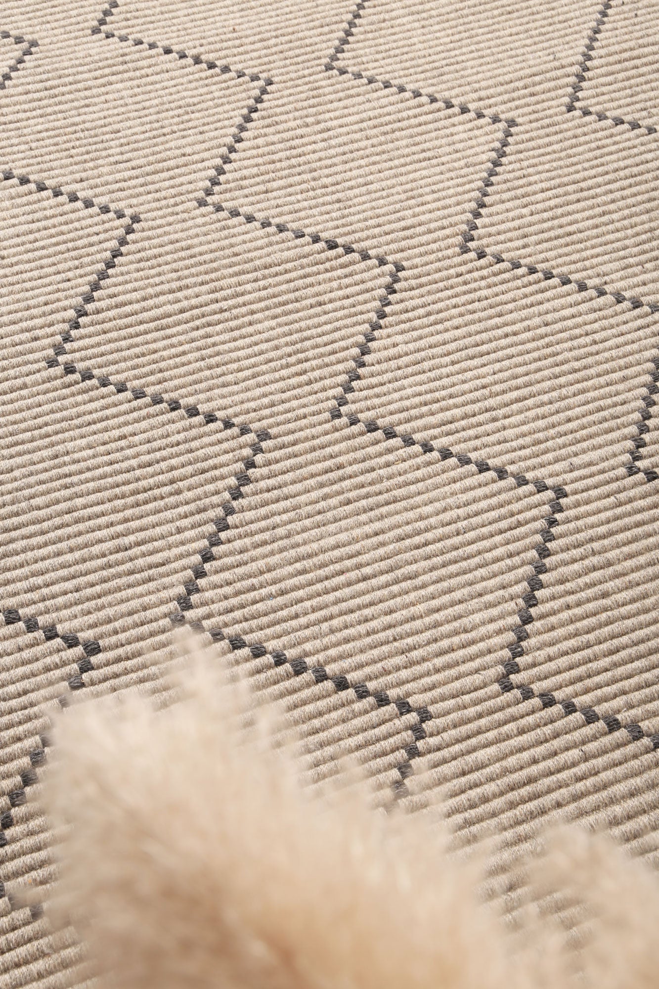 Orielle Zig-Zag Wool Blend Ash Rug