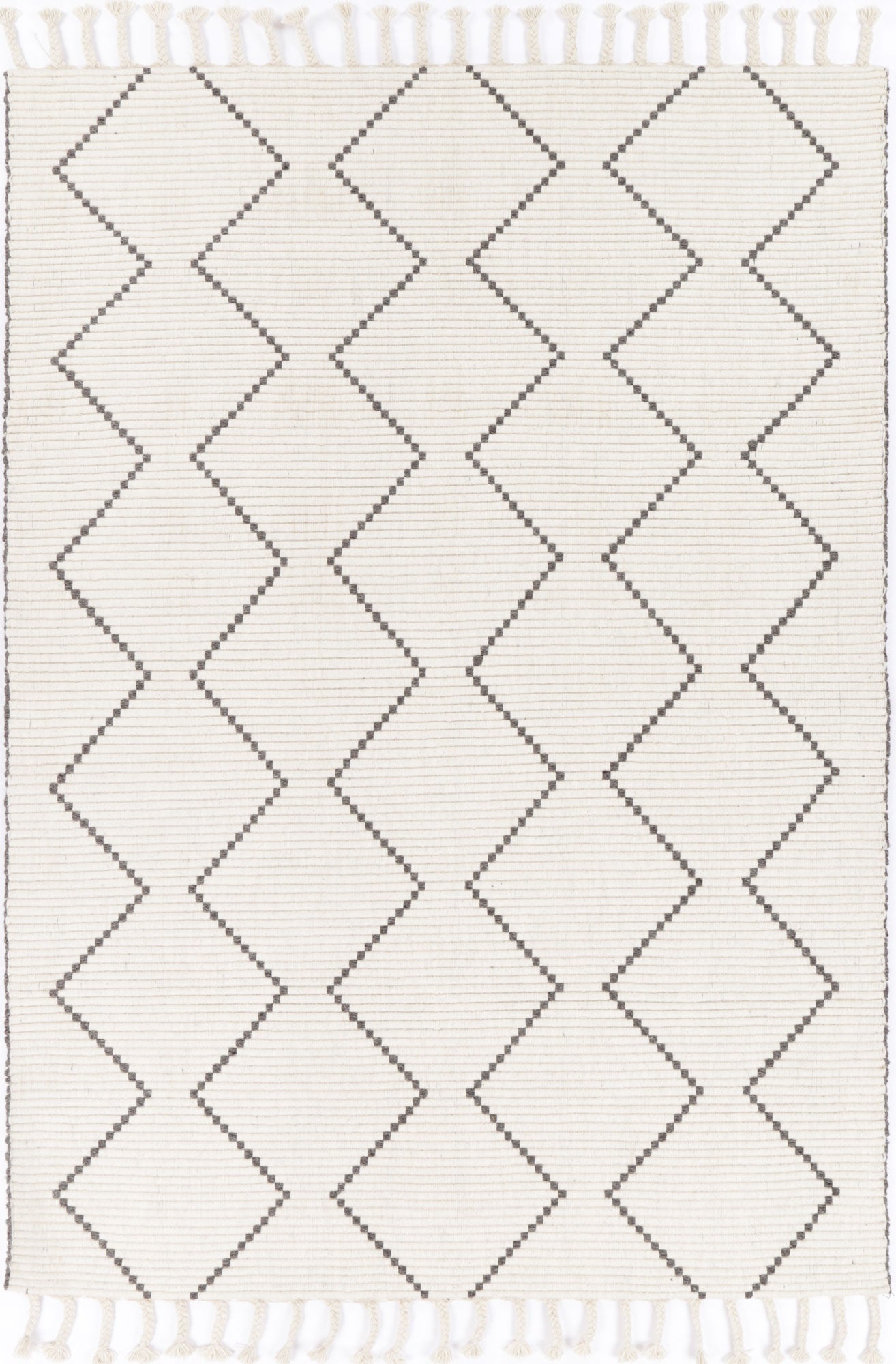 Orielle Zig-Zag Wool Blend Cream Rug
