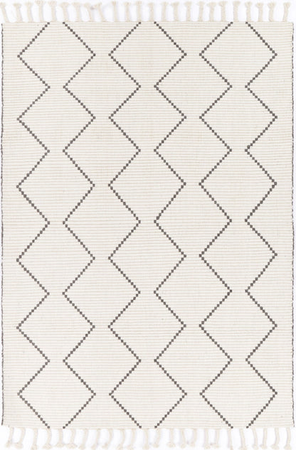 Orielle Zig-Zag Wool Blend Cream Rug