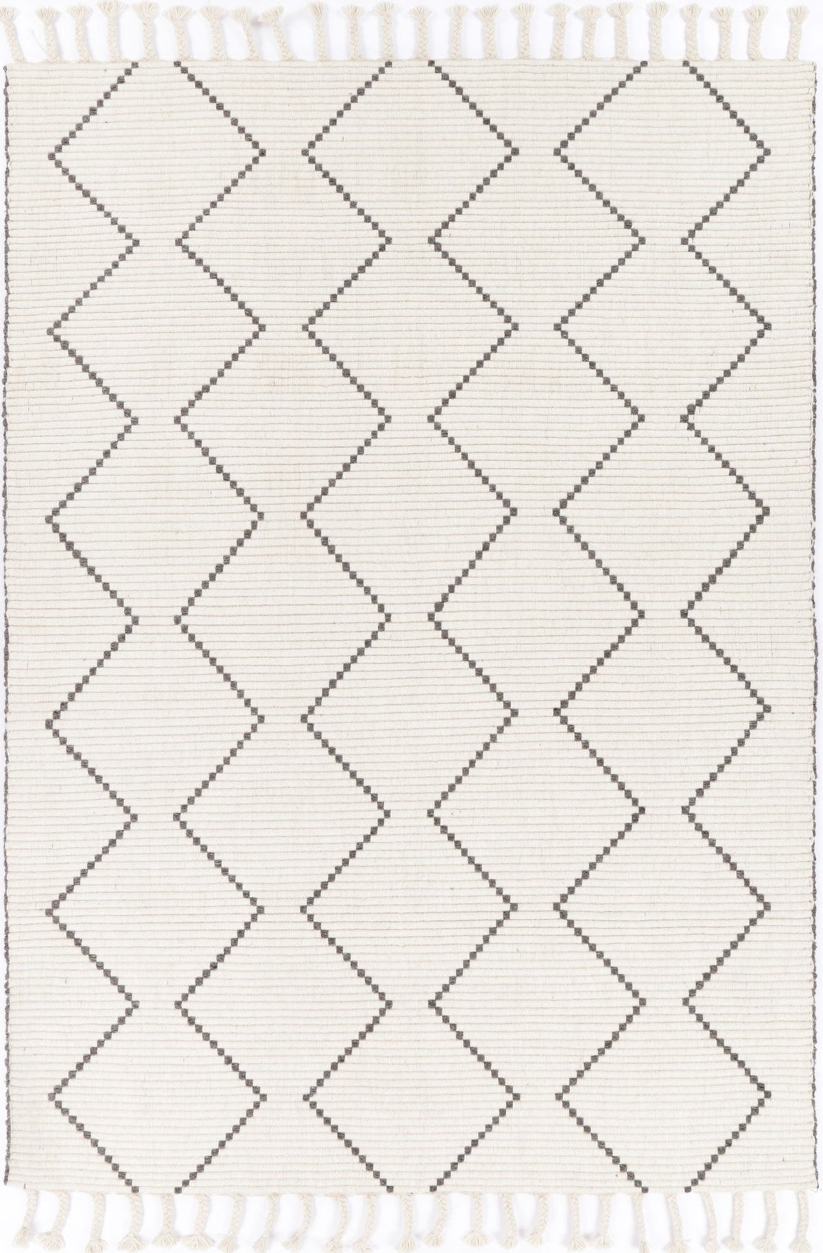 Orielle Zig-Zag Wool Blend Cream Rug