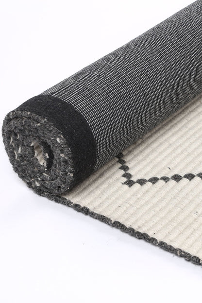 Orielle Zig-Zag Wool Blend Cream Rug