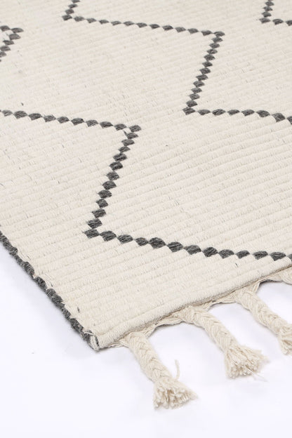 Orielle Zig-Zag Wool Blend Cream Rug
