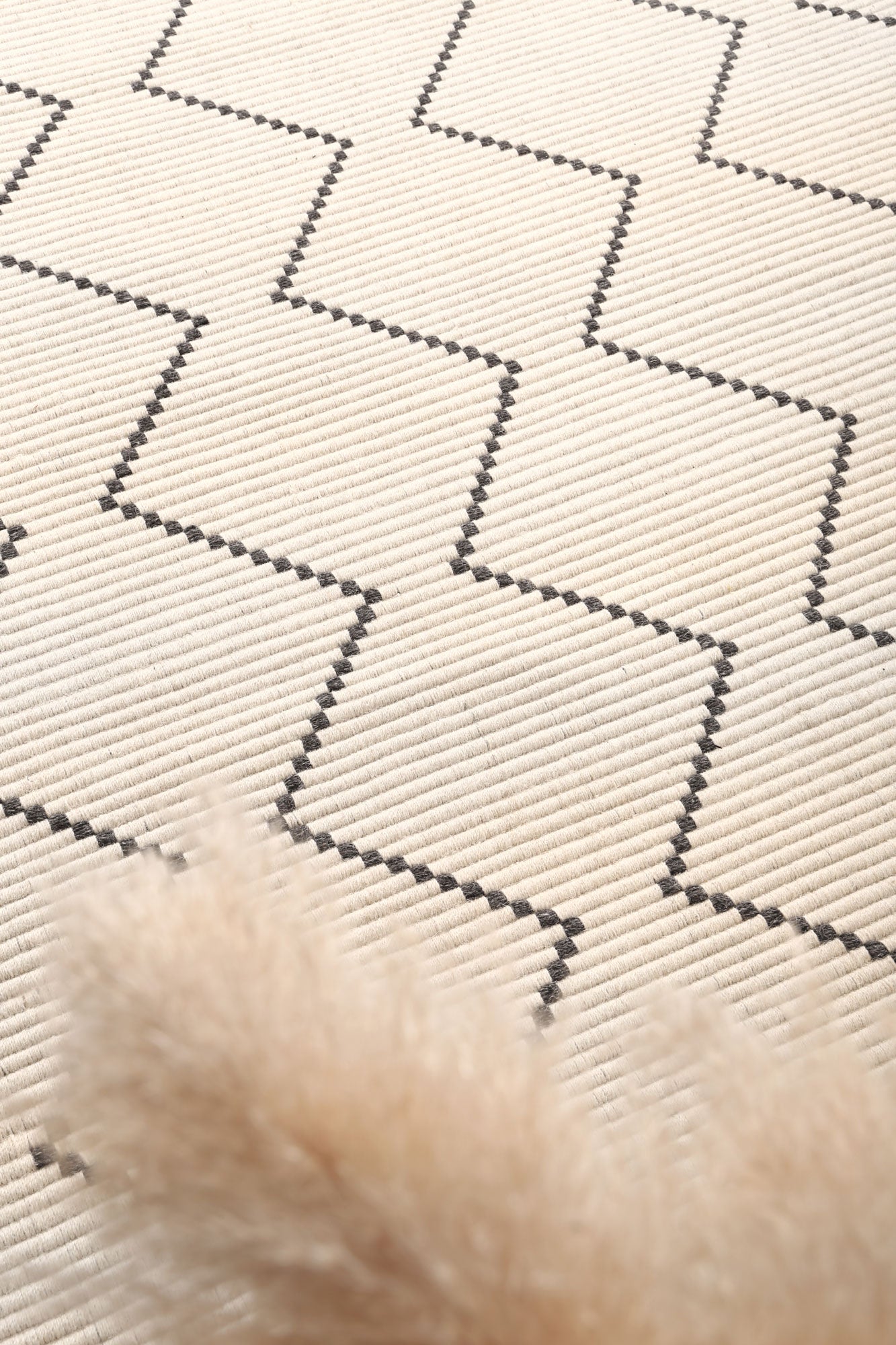 Orielle Zig-Zag Wool Blend Cream Rug