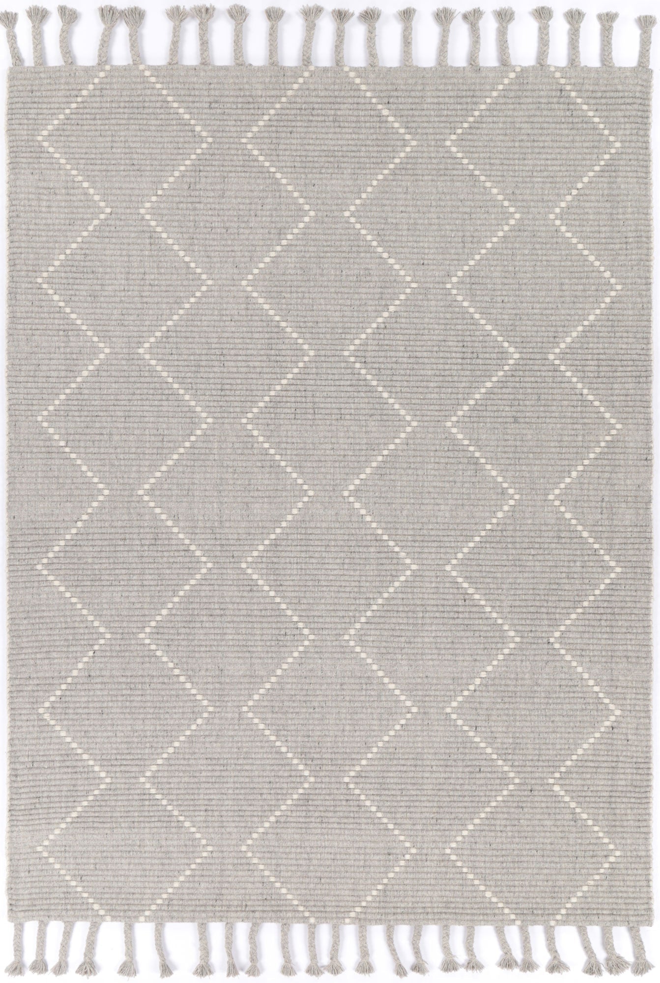 Orielle Zig-Zag Wool Blend Grey Rug