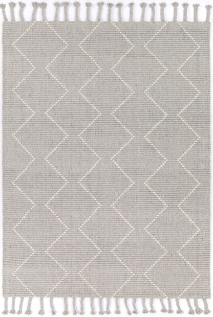 Orielle Zig-Zag Wool Blend Grey Rug