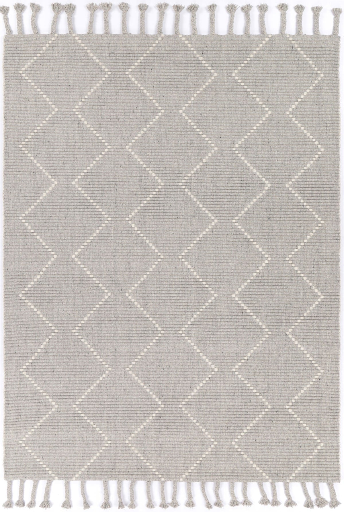 Orielle Zig-Zag Wool Blend Grey Rug