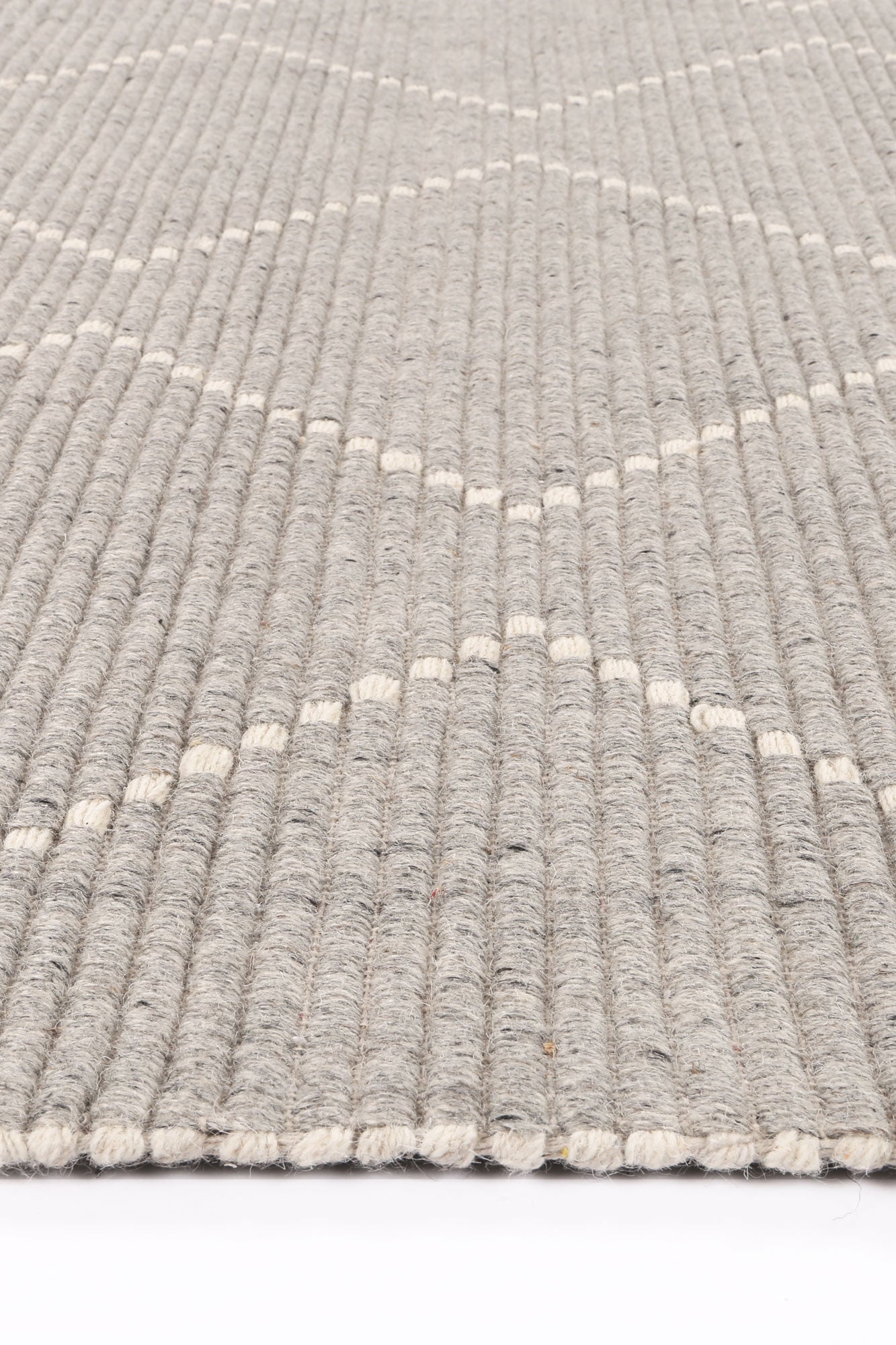 Orielle Zig-Zag Wool Blend Grey Rug