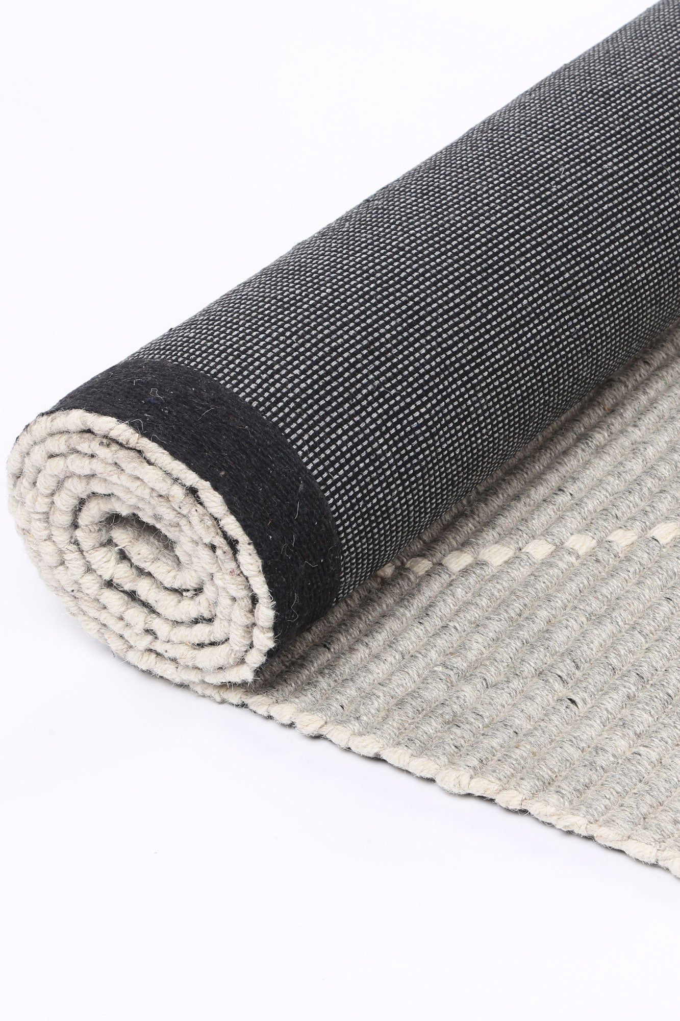 Orielle Zig-Zag Wool Blend Grey Rug
