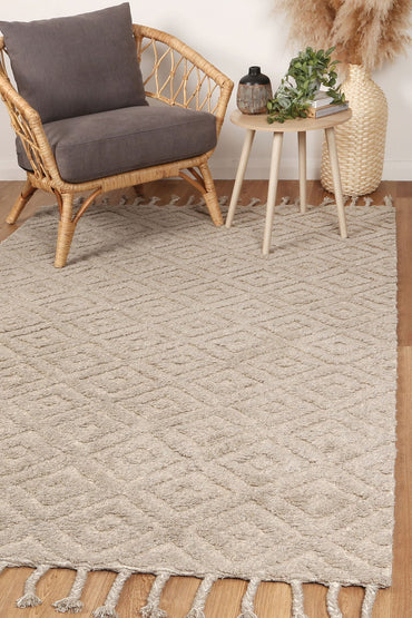 Orielle Diamond Wool Blend Ash Rug