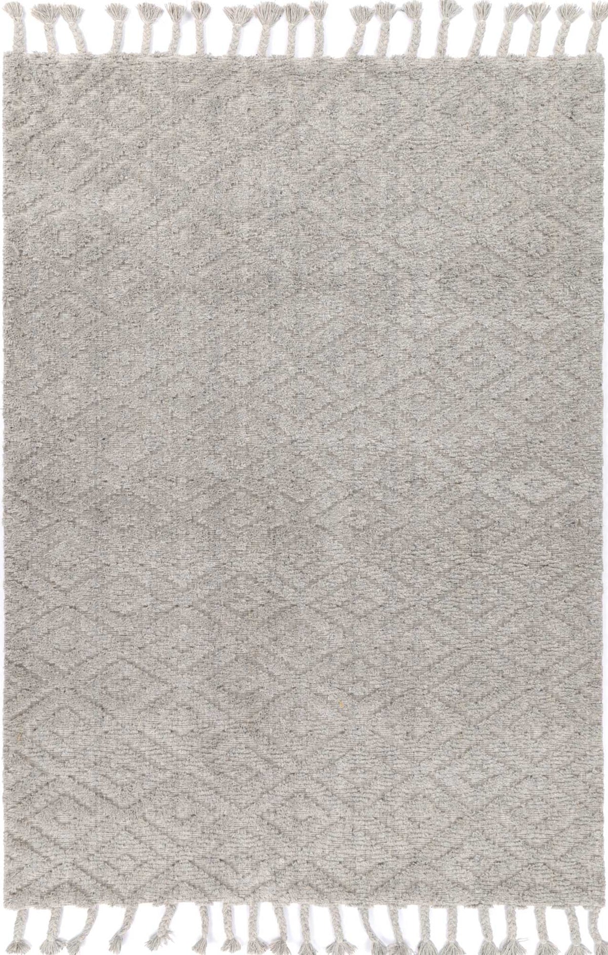 Orielle Diamond Wool Blend Grey Rug