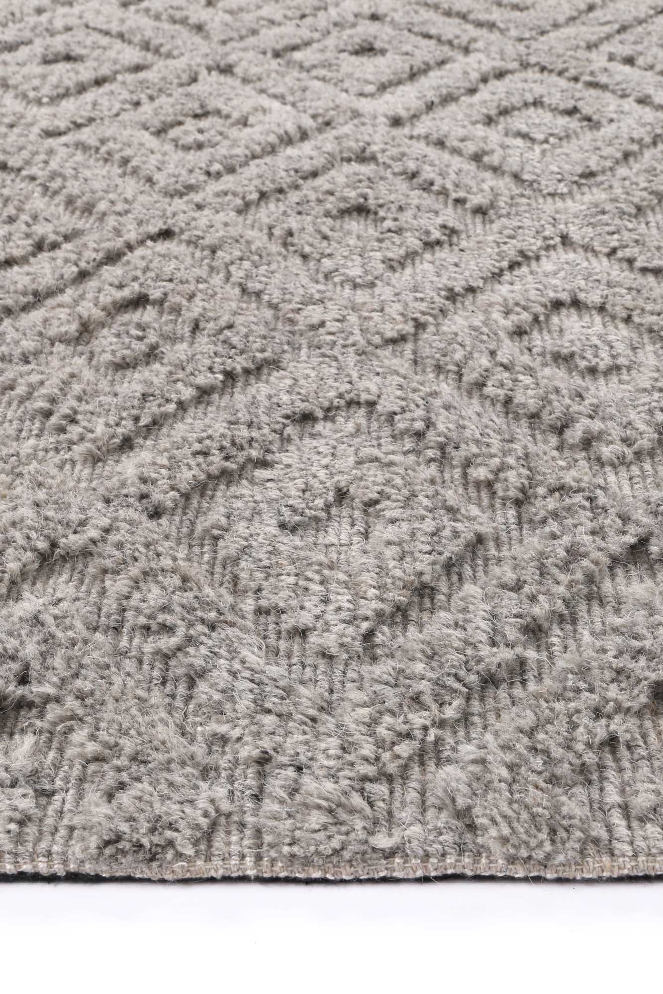 Orielle Diamond Wool Blend Grey Rug