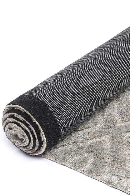 Orielle Diamond Wool Blend Grey Rug