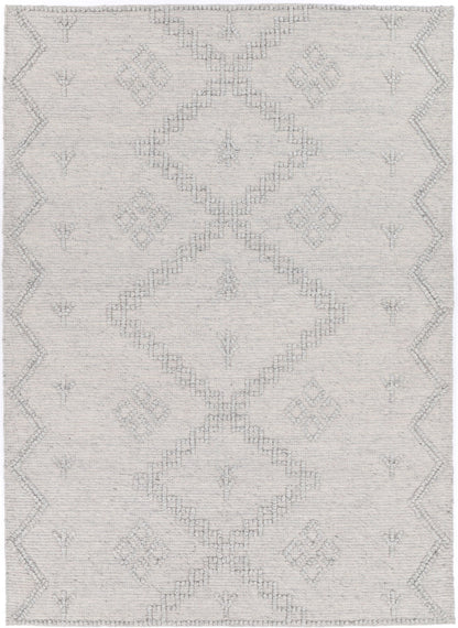 Orielle Aztec Wool Blend Grey Rug (No Tassel)