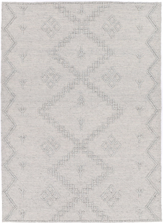 Orielle Aztec Wool Blend Grey Rug (No Tassel)