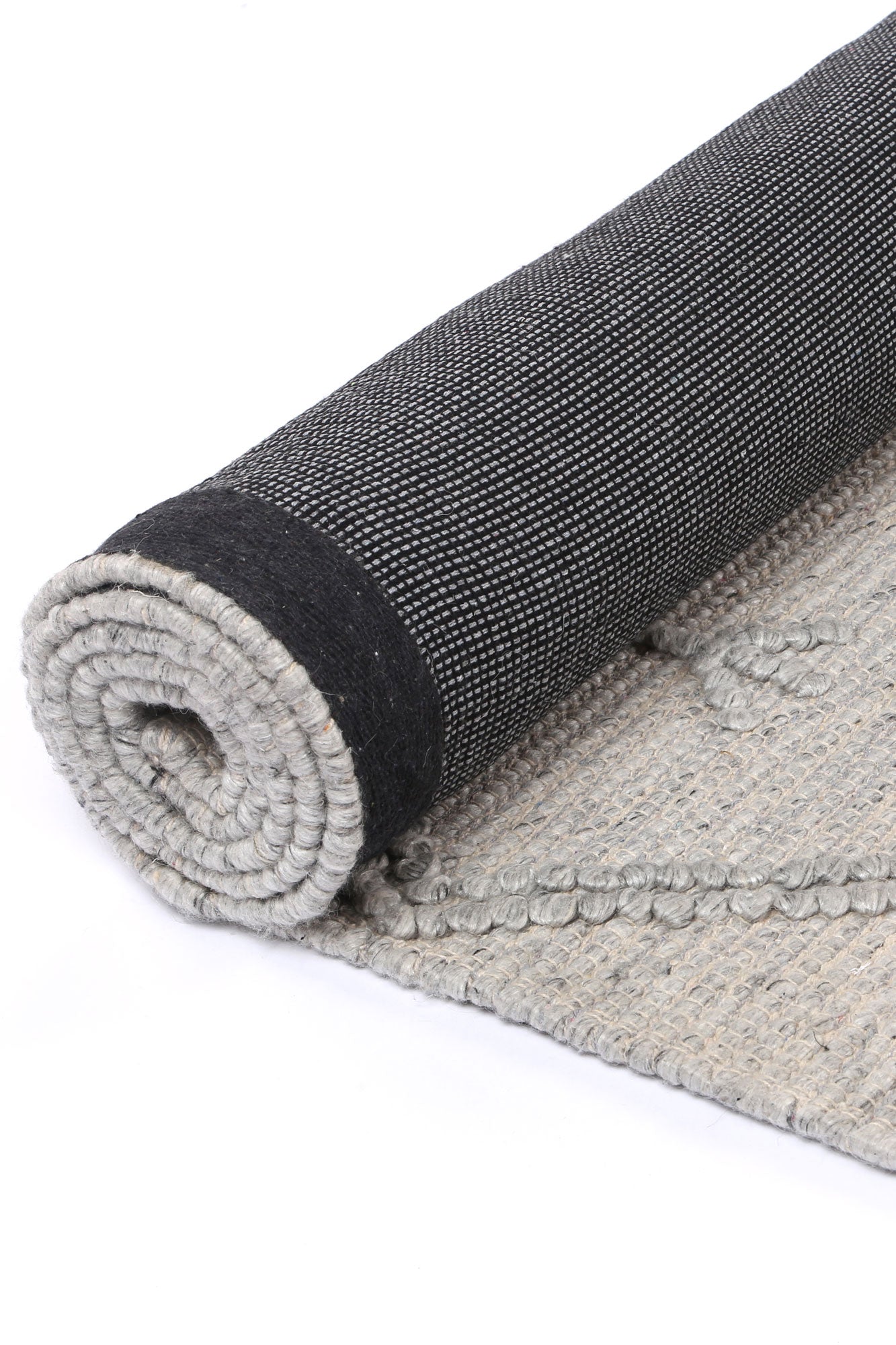 Orielle Aztec Wool Blend Grey Rug (No Tassel)