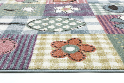 Tidal  Cross-Stitch Cottage Multi Kids Rug