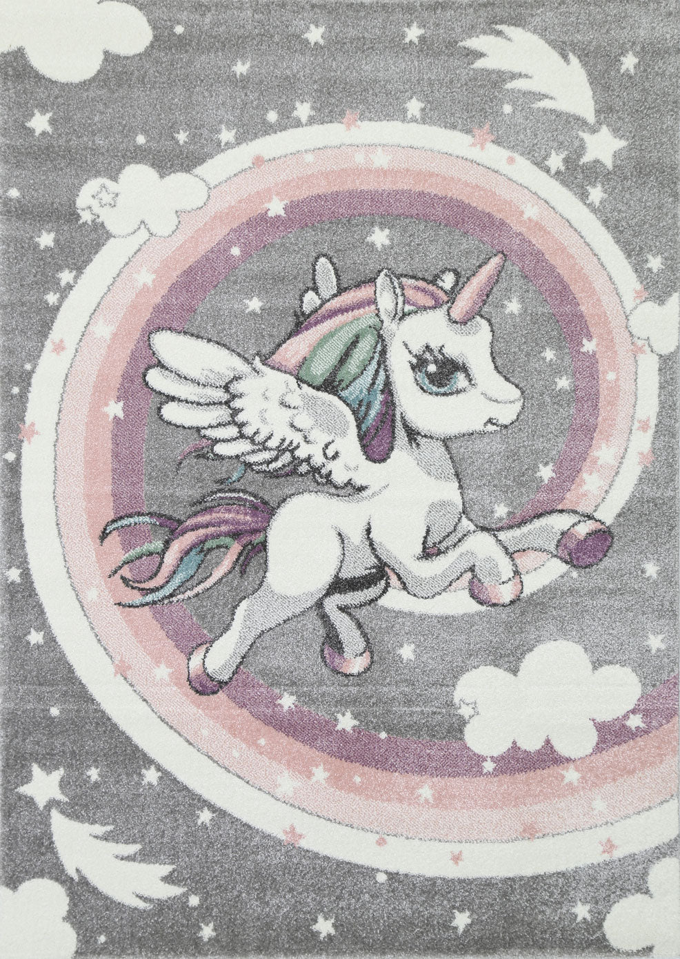 Tidal  Powerful Pegasus Grey Kids Rug