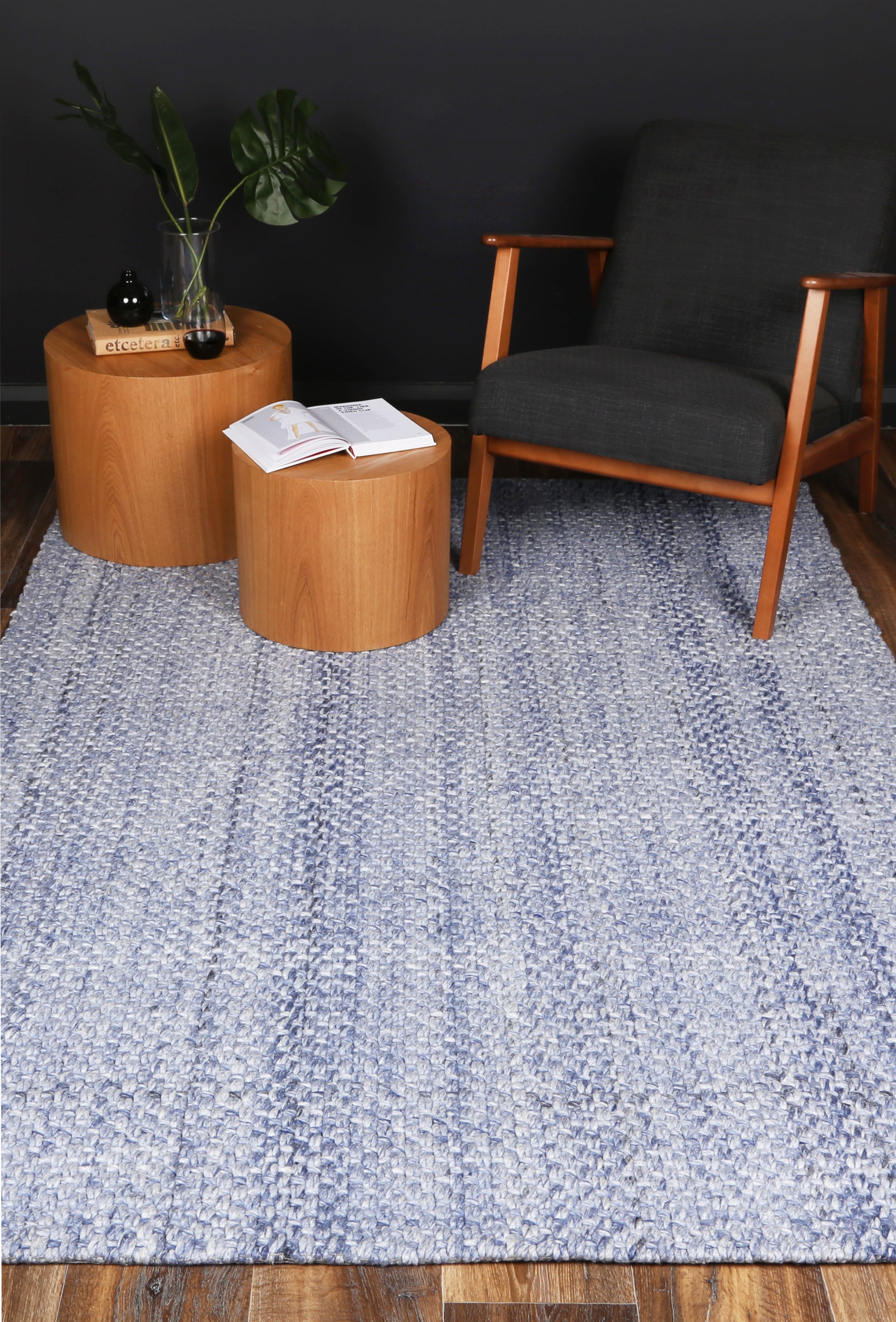 Coralia Chignon Blue Wool Blend Rug