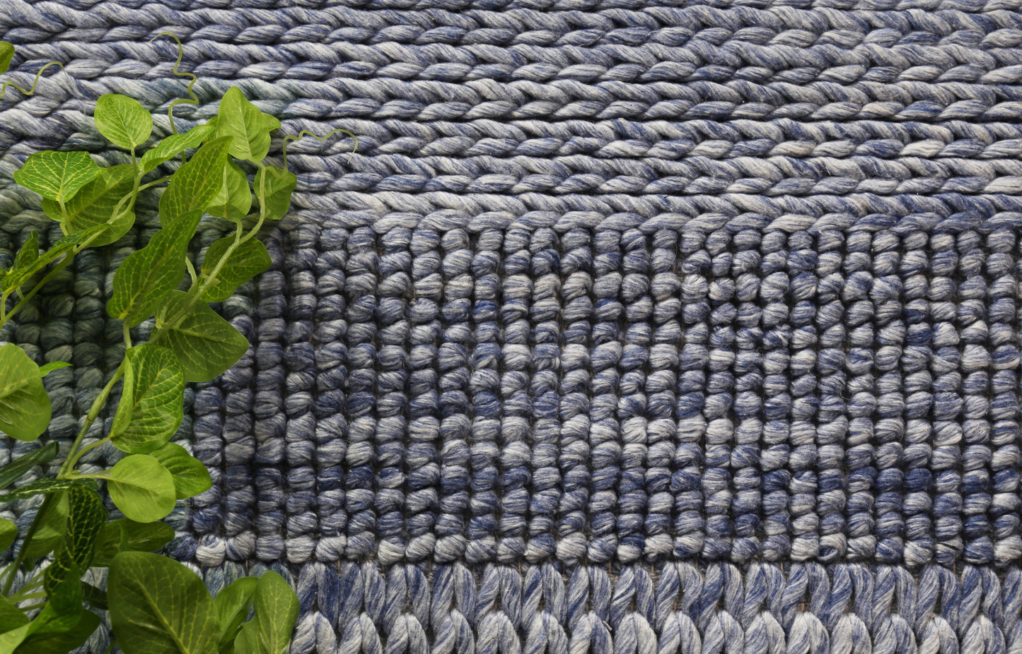 Coralia Grace Blue Wool Blend Rug