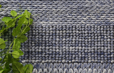 Coralia Grace Blue Wool Blend Rug