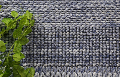 Coralia Grace Blue Wool Blend Rug