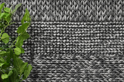 Coralia Grace Charcoal Wool Blend Rug
