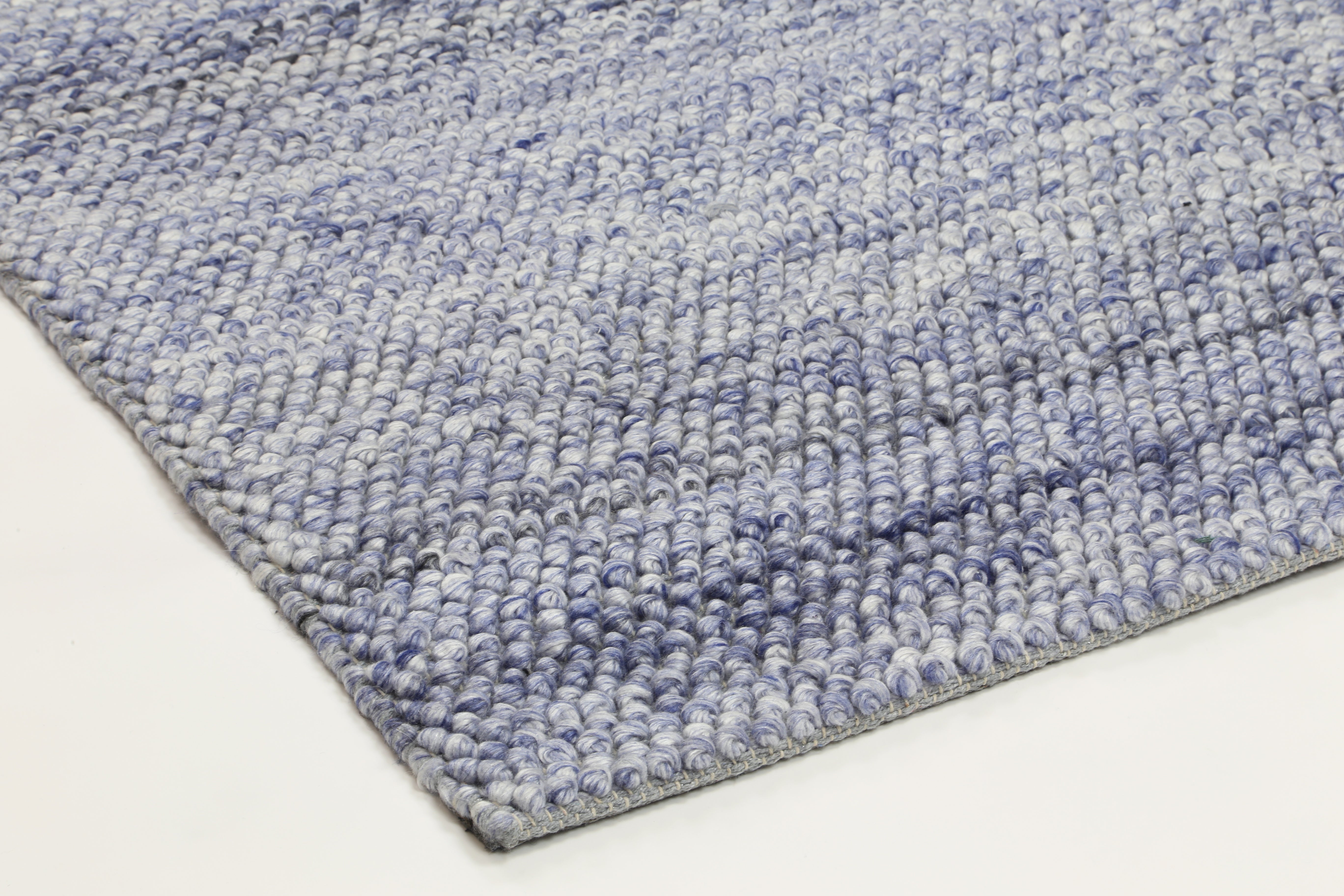 Coralia Loopy Blue Wool Blend Rug