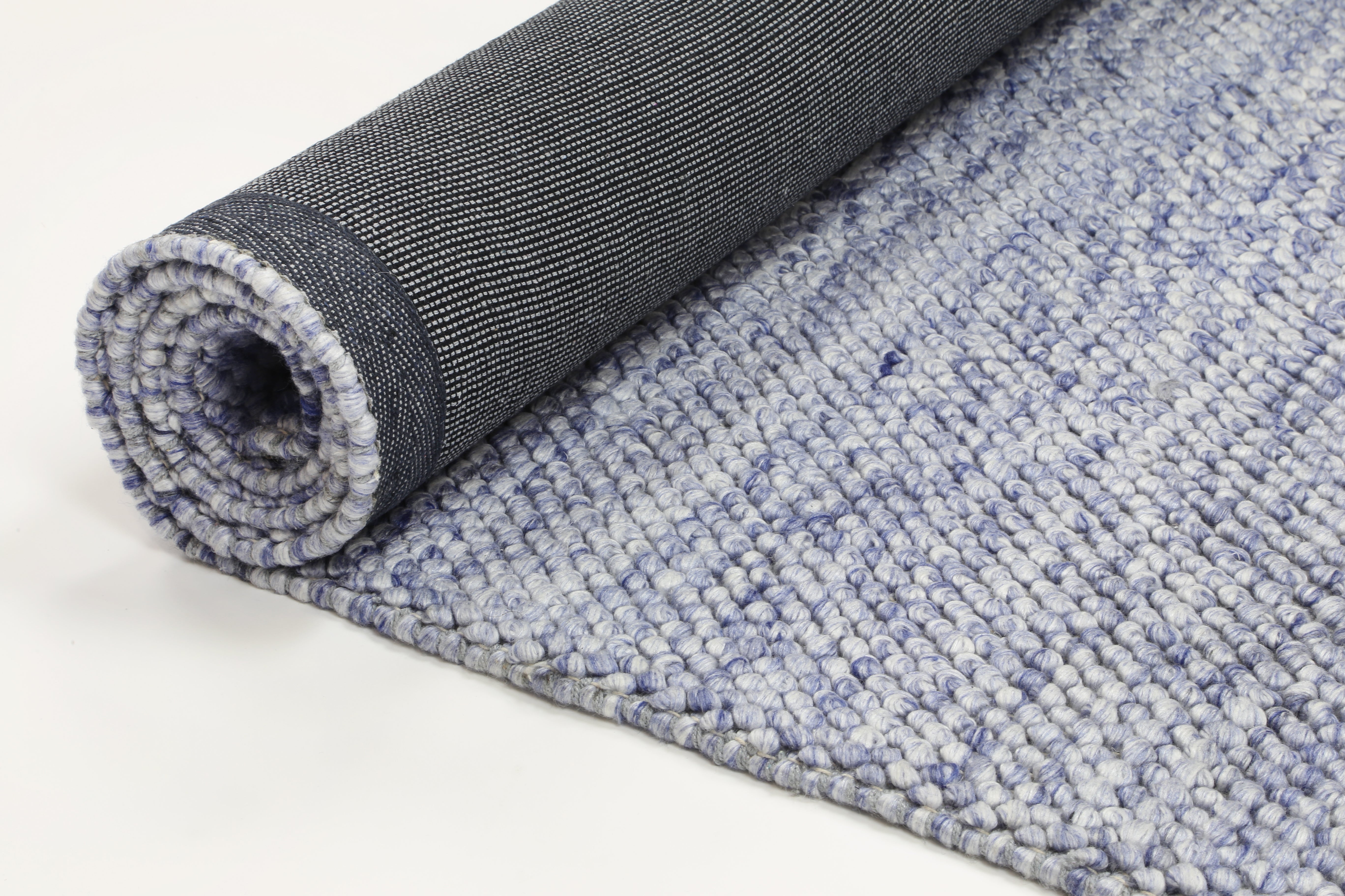 Coralia Loopy Blue Wool Blend Rug