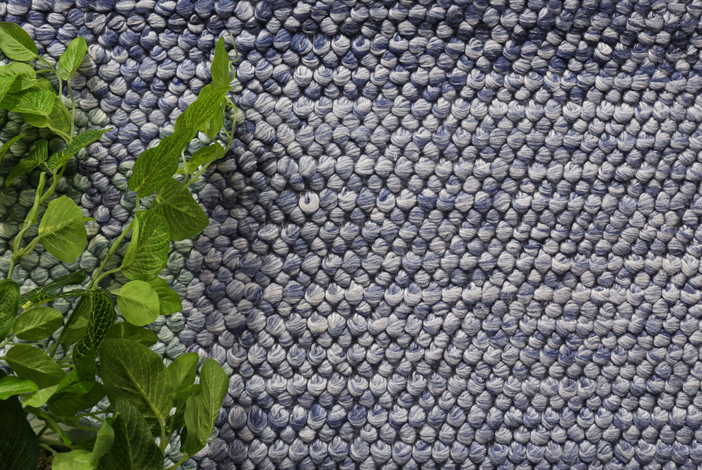 Coralia Loopy Blue Wool Blend Rug
