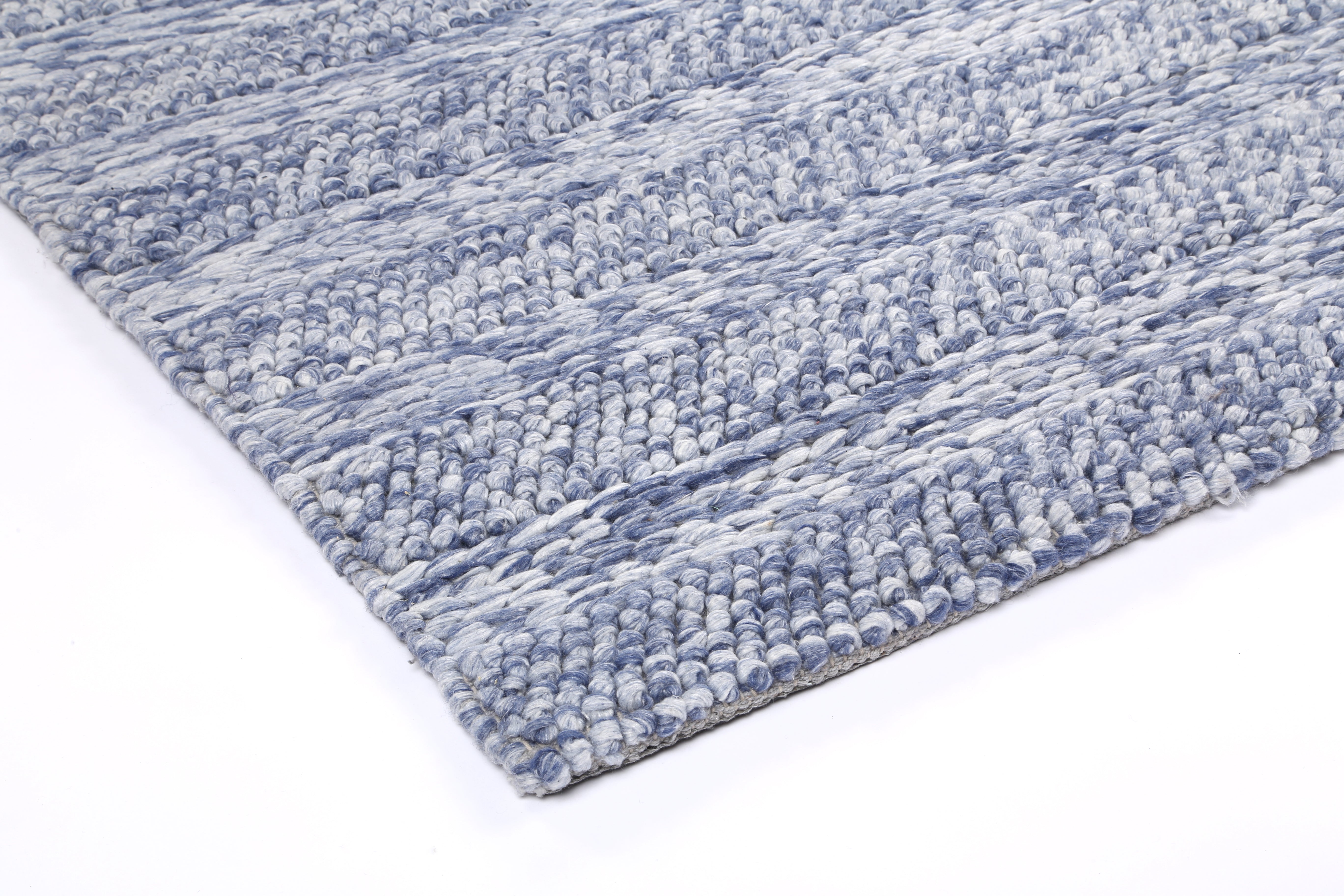 Coralia Ringlets Blue Wool Blend Rug