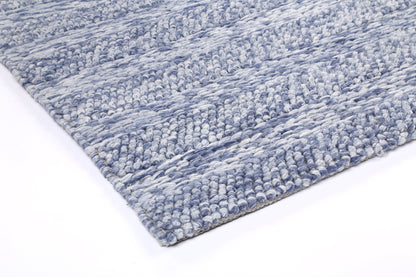 Coralia Ringlets Blue Wool Blend Rug